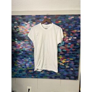 Vintage 80s 70s white blank tshirt size L
